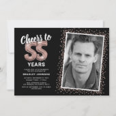 応援からThe Years 55誕生日写真 招待状 (正面)