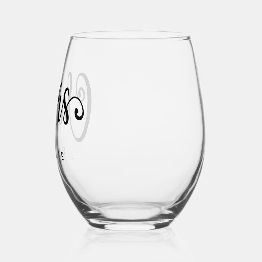 応援かわいいスクリプト名前をカスタムする ステムなしワイングラス (左)