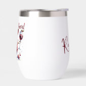 応援かわいい雪だるま飲みワインパーソナライズされた (左面)