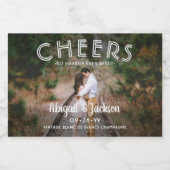 応援が写真のミニスプリットの後結婚ずっと幸せに スパークリングワインラベル (シングルラベル)