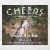 応援が写真の後ずっと幸せに結婚式の引き出物 スパークリングワインラベル (シングルラベル)