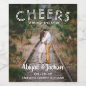 応援が写真の後ずっと幸せに結婚式の引き出物 ワインラベル (シングルラベル)