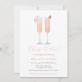 応援が大好き、グラス飲料ブライダルシャワーを上げる 招待状 (正面)