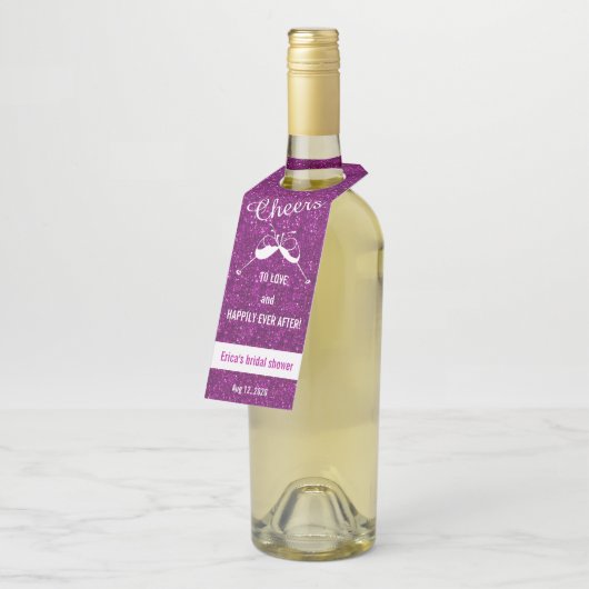 応援が好きなブライダルシャワーワイン招待状 ボトルネックタグ (アングル)