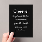 応援が日付をシンプル保存ミニマルモダンエレガントする アクリル招待状 (インサイチュ (ポータブル))