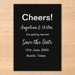 応援が日付をシンプル保存ミニマルモダンエレガントする アクリル招待状