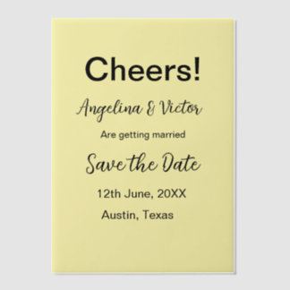 応援が日付をシンプル保存ミニマルモダンエレガントする ベラム紙招待状