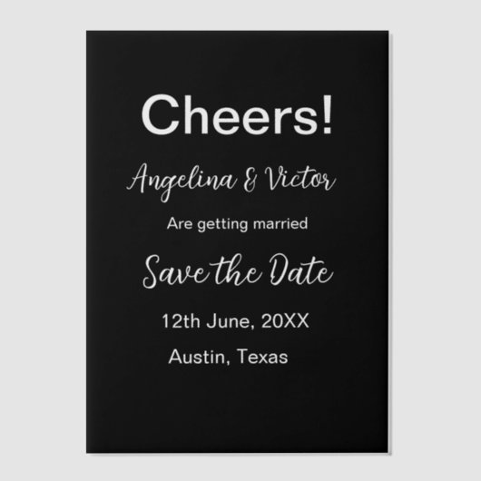 応援が日付をシンプル保存ミニマルモダンエレガントする ベラム紙招待状 (正面)