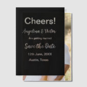 応援が日付をシンプル保存ミニマルモダンエレガントする ベラム紙招待状 (オフセット (カップル))