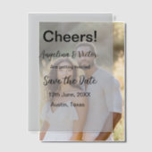 応援が日付をシンプル保存ミニマルモダンエレガントする ベラム紙招待状 (オフセット (カップル))