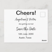 応援が日付をシンプル保存ミニマルモダンエレガントする ポストカード (裏面)