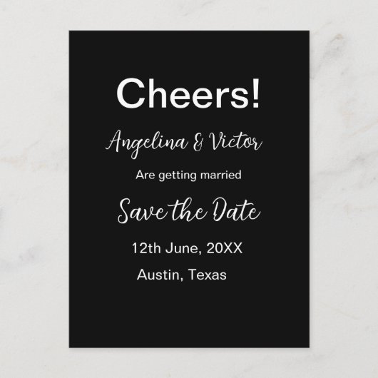 応援が日付をシンプル保存ミニマルモダンエレガントする ポストカード (正面)