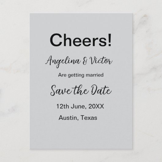 応援が日付をシンプル保存ミニマルモダンエレガントする ポストカード (正面)