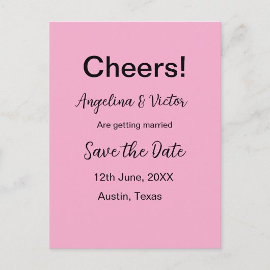 応援が日付をシンプル保存ミニマルモダンエレガントする ポストカード (正面)