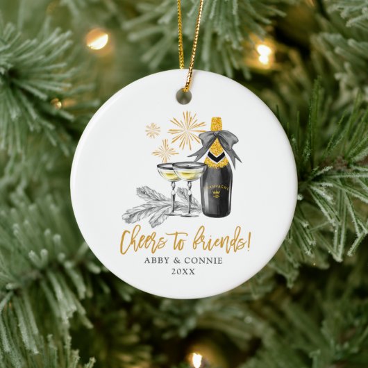 応援が泡立つ友達を愛パーソナライズされたす最高のる セラミックオーナメント (ツリー)