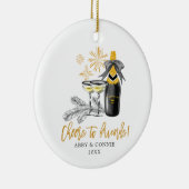 応援が泡立つ友達を愛パーソナライズされたす最高のる セラミックオーナメント (右)