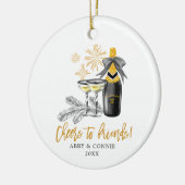 応援が泡立つ友達を愛パーソナライズされたす最高のる セラミックオーナメント (左)