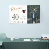 応援が40年ぶりのワイン40歳の誕生日写真 横断幕 (トレードショー)
