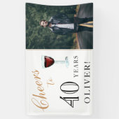 応援が40年ぶりのワイン40歳の誕生日写真 横断幕 (縦)