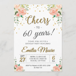 応援が60歳シック·レディース60歳誕生パーティー 招待状