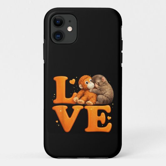 応援してるよ パンチモンキー 可愛い赤ちゃんマカク Case-Mate iPhoneケース (裏面)
