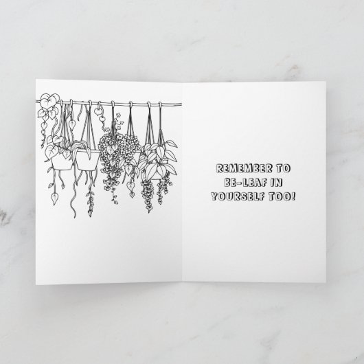 応援してる | 勇気付けられる着色 カード (内部)