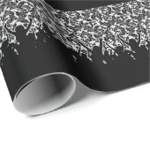 応援する群衆と白黒のダマスク ラッピングペーパー (ロールコーナー)