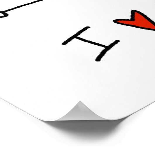 応援するTシャツとギフトが大好きスティックフィギュア ポスター (角)