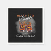 応援でダブルお祝いウイスキーのグラス スタンダードカクテルナプキン (正面)