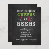 応援とクラフトビールホリデーパーティー招待状。 招待状 (正面/裏面)