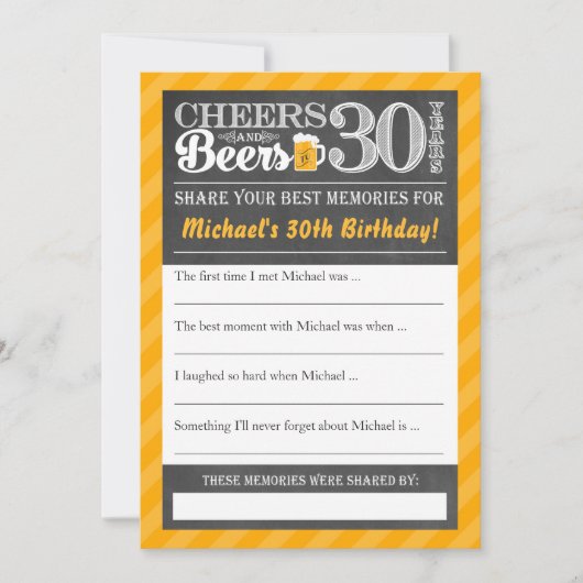 応援とビアから30年·共有aメモリカード 招待状 (正面)