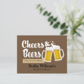 応援とビアの誕生日はがきの招待 インビテーションポストカード (スタンド正面)