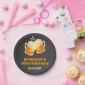 応援とビアーズが60番目の誕生日の黒板 ペーパープレート (パーティー)