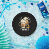 応援とビアーズの紙プレート、7インチ-男性の誕生日 ペーパープレート (パーティー)