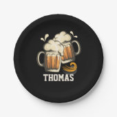 応援とビアーズの紙プレート、7インチ-男性の誕生日 ペーパープレート (正面)