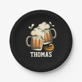 応援とビアーズの紙プレート、7インチ-男性の誕生日 ペーパープレート