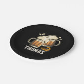 応援とビアーズの紙プレート、7インチ-男性の誕生日 ペーパープレート (アングル)