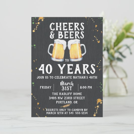 応援とビアーズの誕生日パーティーの招待 招待状 (スタンド正面)