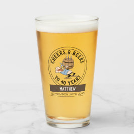 応援とビアーズの40歳の誕生日漫画 タンブラーグラス