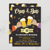 応援とビアーズサプライズパーティの招待状 招待状 (正面/裏面)