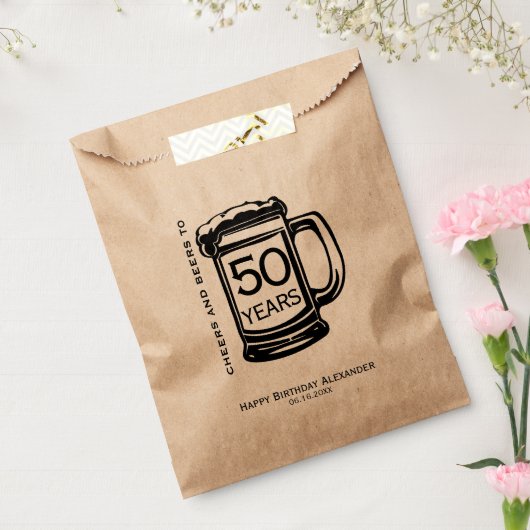 応援とビアーズマイルストーンバースデーパーティーカスタム フェイバーバッグ (封をした状態)