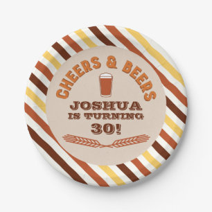 応援とビアーズ誕生日紙プレート ペーパープレート