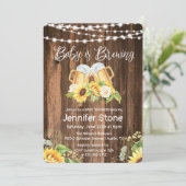 応援とビアーベビー素朴シャワー招待状 招待状 (スタンド正面)