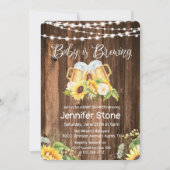 応援とビアーベビー素朴シャワー招待状 招待状 (正面)