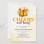 応援とビーズグラス誕生日パーティーの招待 招待状 (正面)