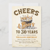 応援とビーズメンおもしろいズ30歳の誕生日 招待状 (正面)
