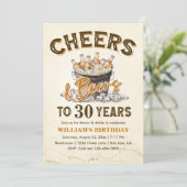 応援とビーズメンおもしろいズ30歳の誕生日 招待状 (スタンド正面)