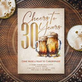 応援とビーズメンおもしろいズ30歳の誕生日 招待状