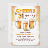 応援とビーズメンおもしろいズ30歳の誕生日 招待状 (正面)