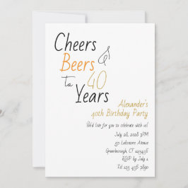 応援とビーミニマルアー40歳の誕生日パーティー 招待状